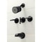 Kingston Brass KBX8130CML Three-Handle Tub and Shower Faucet, Matte Black KBX8130CML - alternate 4